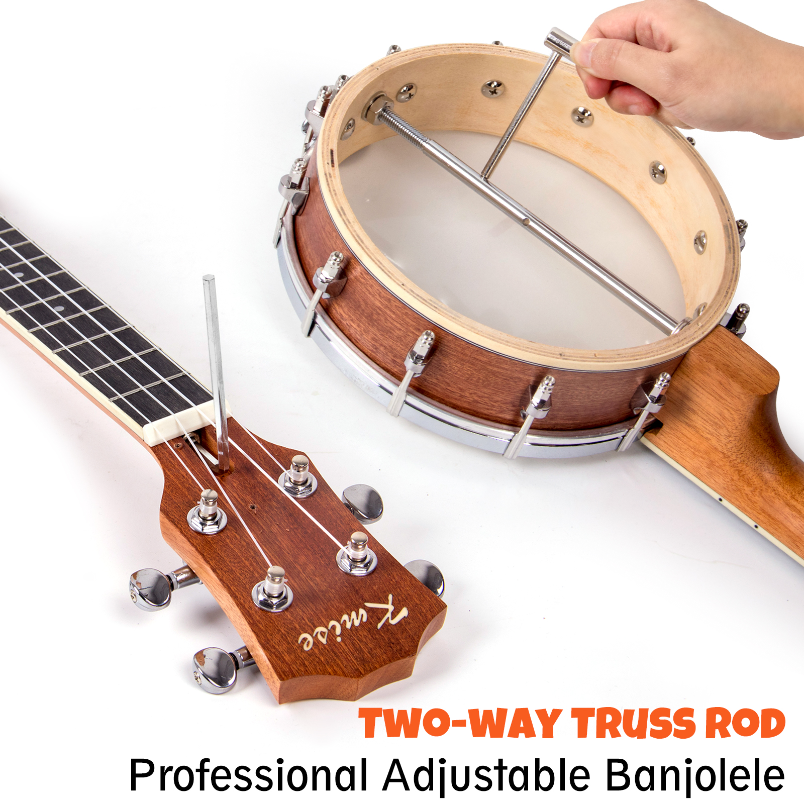 Kmise Professional Tenor Banjo Ukulele Inch Banjolele with Bag Strap Tuner Picks_Banjolele_Banjo_kmise -