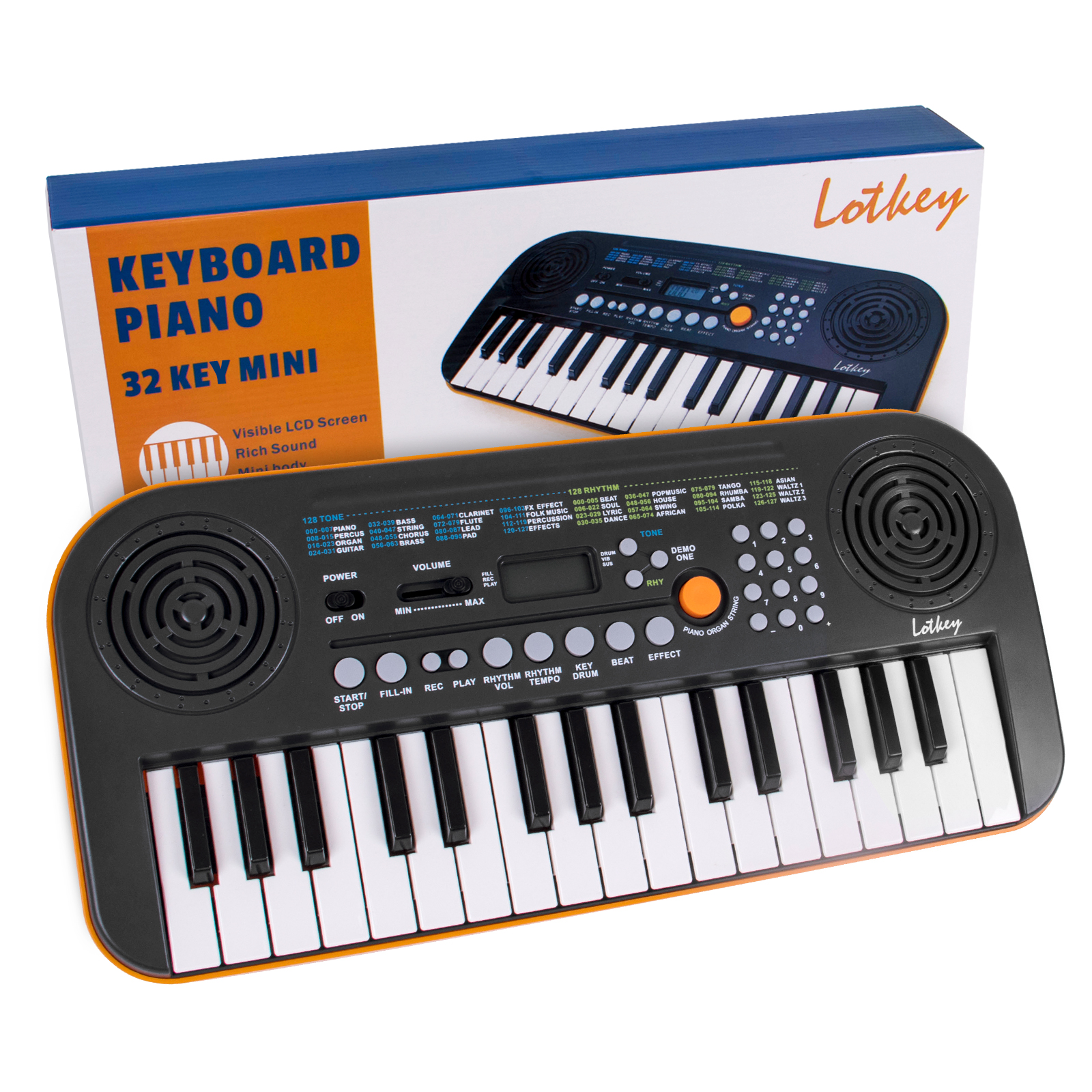  Kmise, Mini piano de 32 teclas, pequeño teclado electrónico  digital portátil con 30 canciones de demostración, regalo musical, para  niños principiantes (sin cable de alimentación incluido) (MI3372-US) :  Instrumentos Musicales