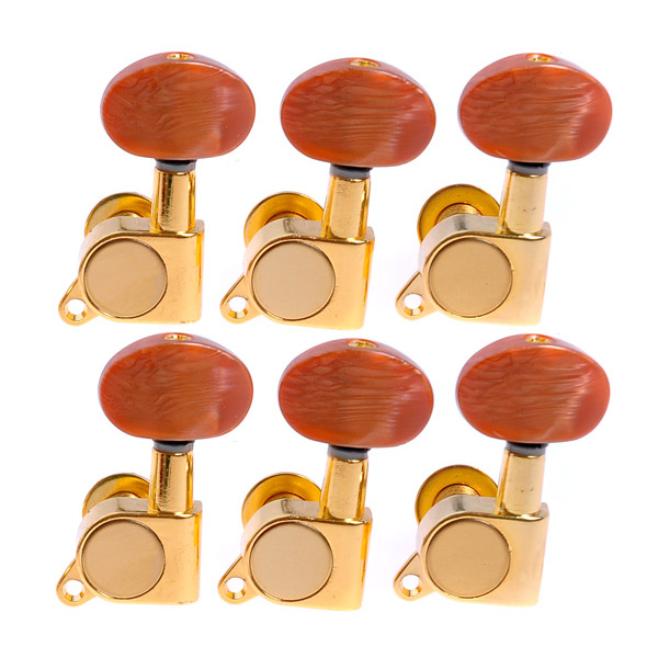 1set 6l K 801 Enclosed Gold Tuning Pegs Machine Head Tuners W Light Copper Pmusical