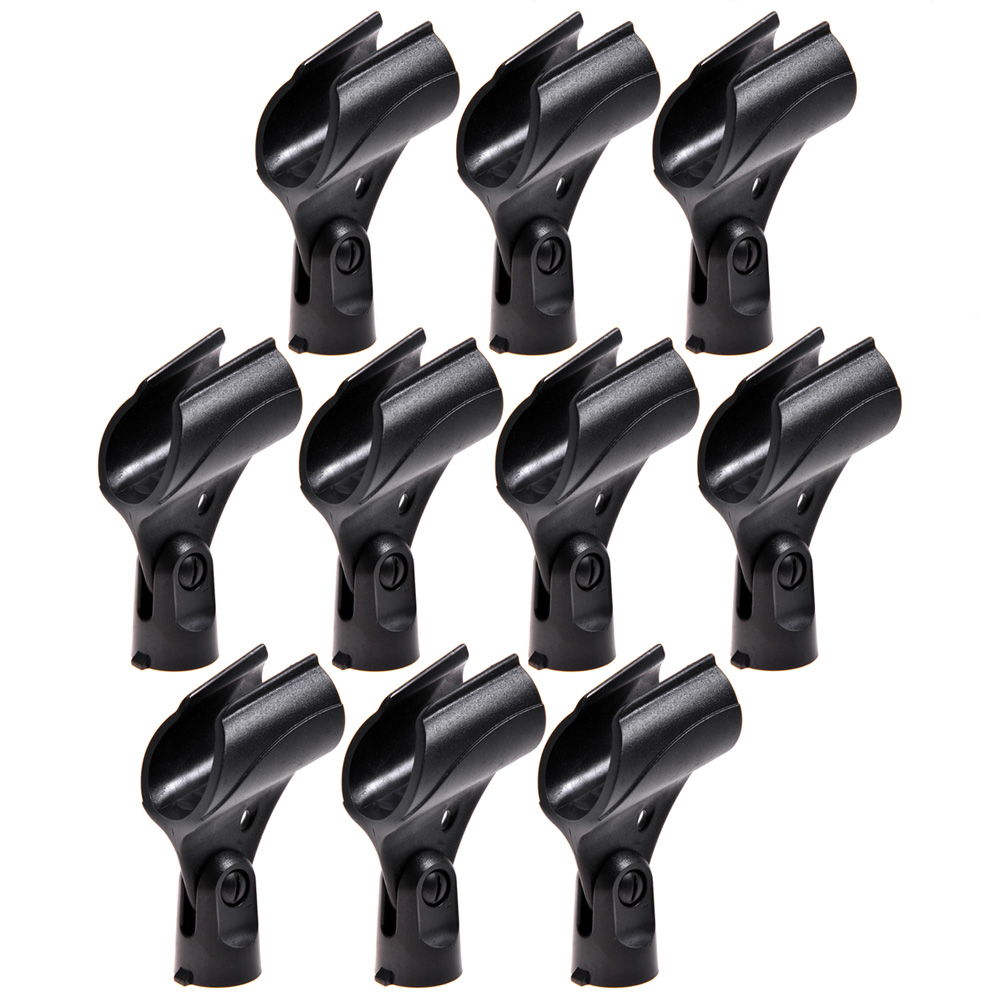 30pcs New Rubber Plastic Shockmount Black Mini Microphone Clip Stand 