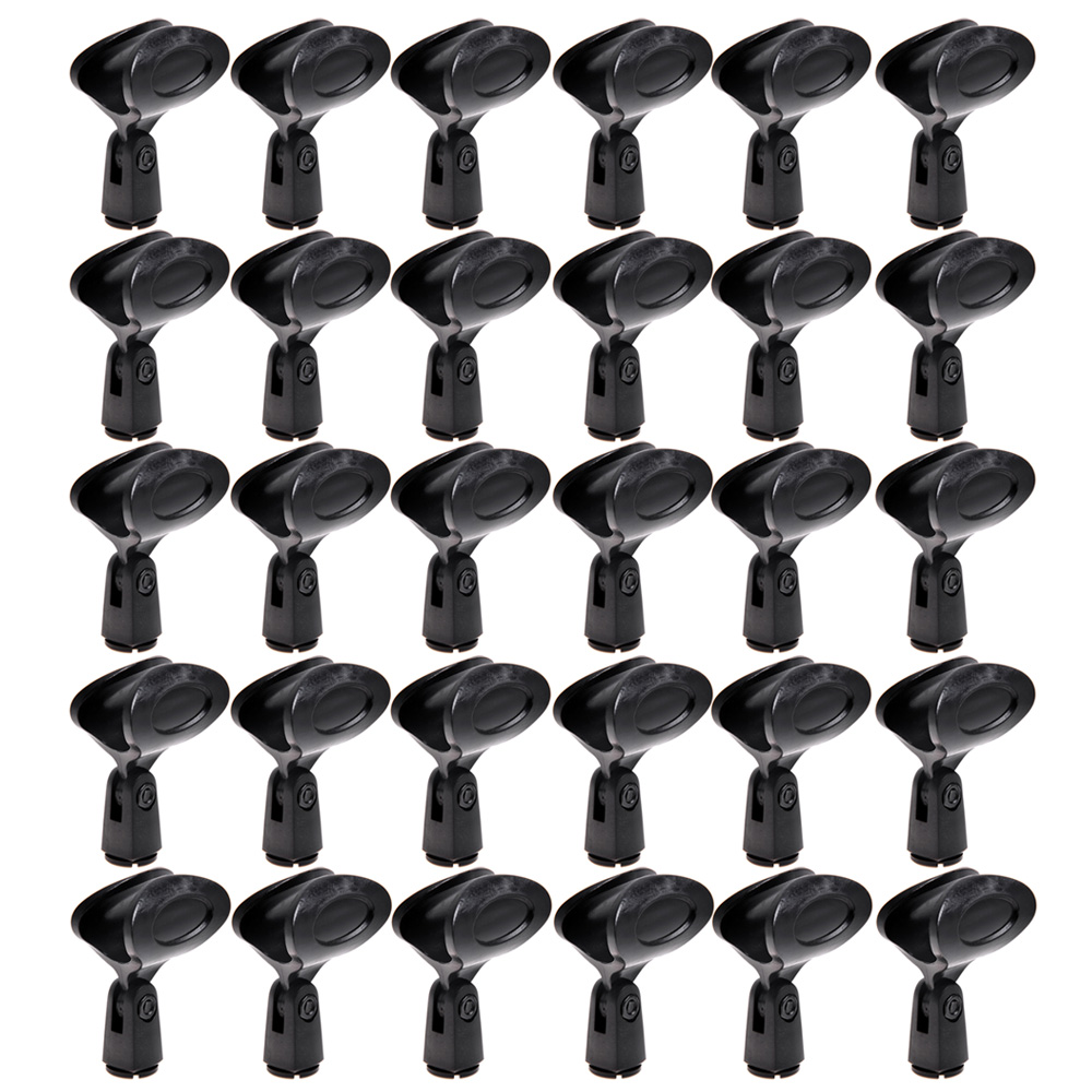 30pcs Black Rubber Mic Clips Microphone Shockmount Holder On-stage 