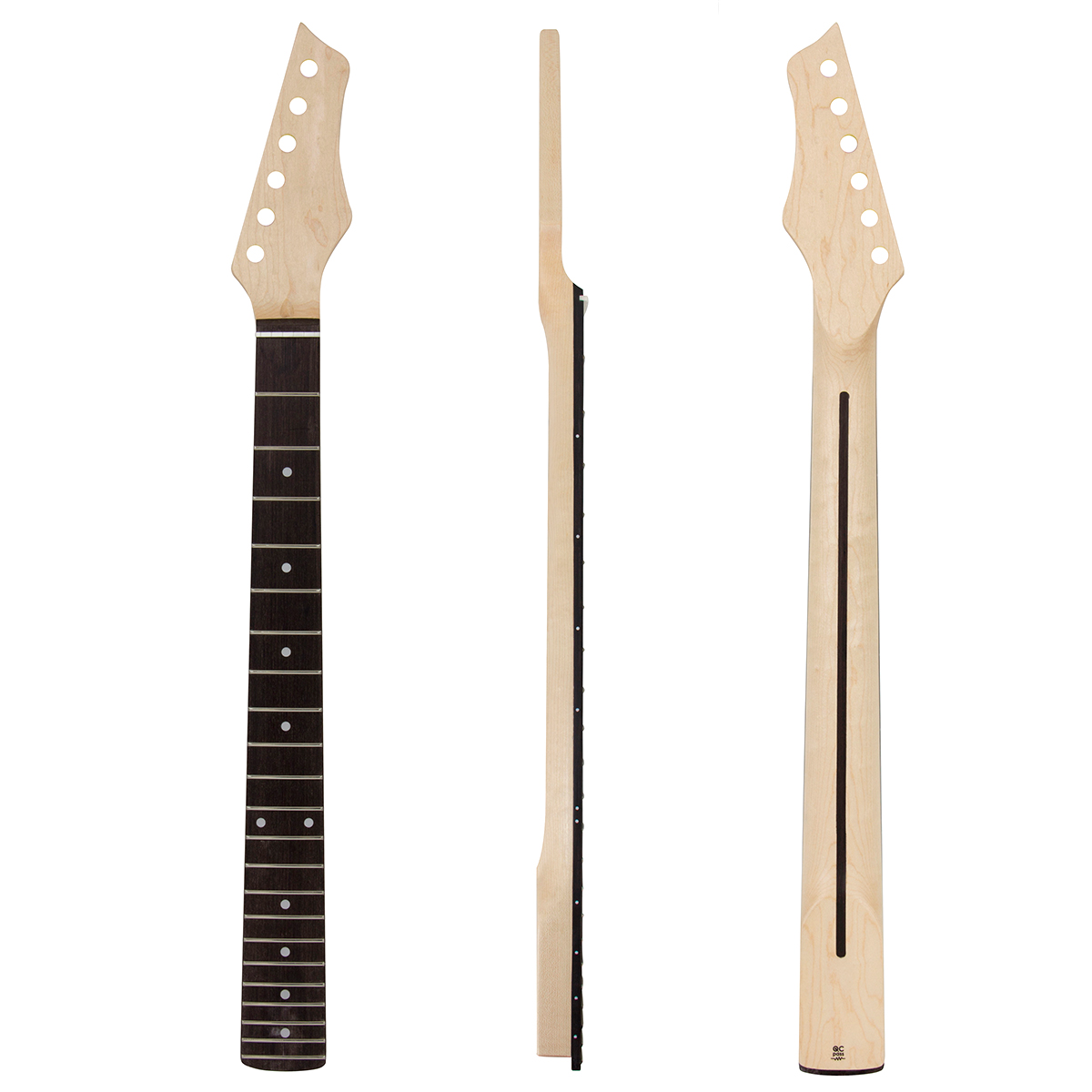 Kmise Electric Guitar Neck Canada Maple 22 Frets HPL Fingerboard Bolt on C Shape with Back Inlay Clear Satin