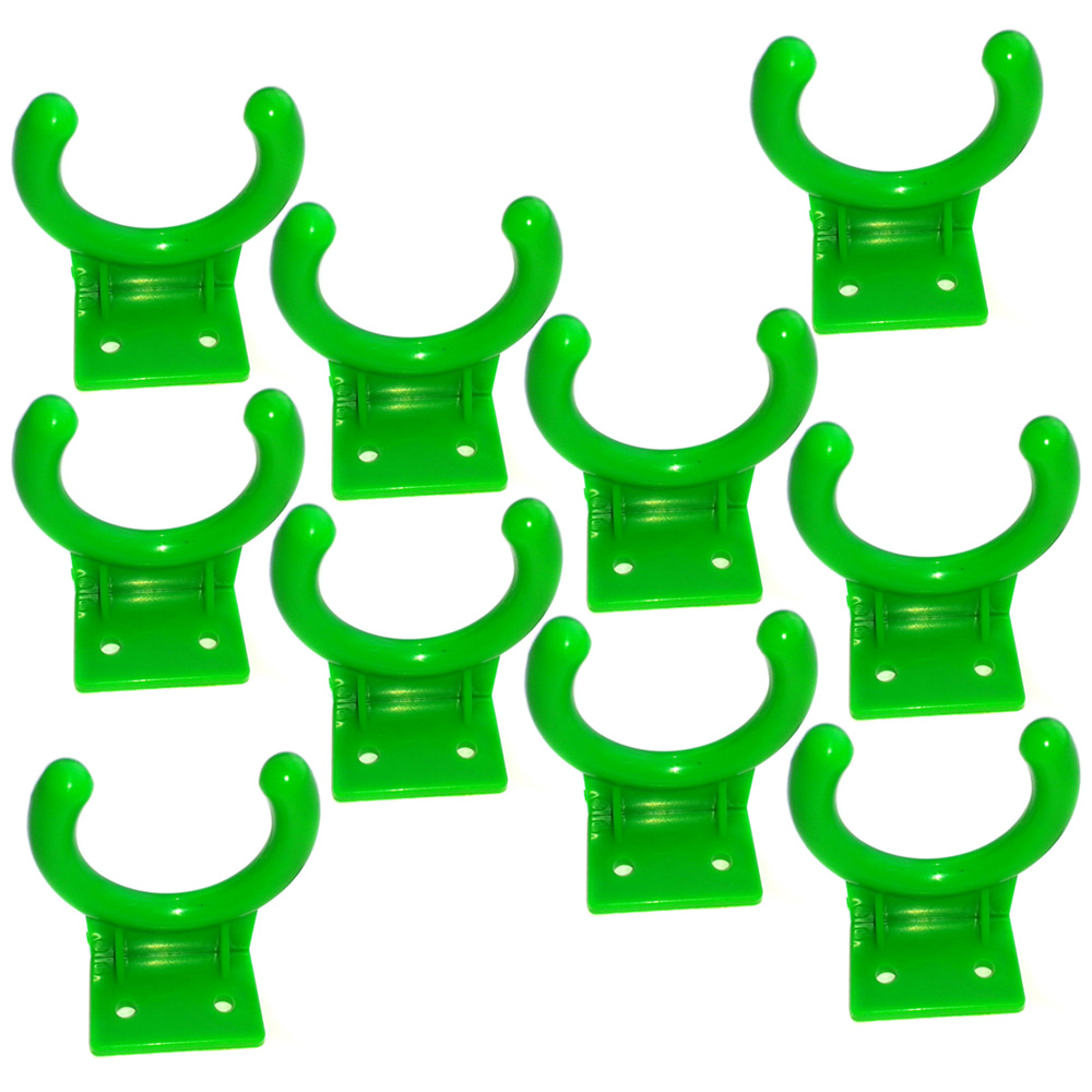 10pcs Green Plastic Wired Microphone Hook Holder Wall Mount Type Clip ...