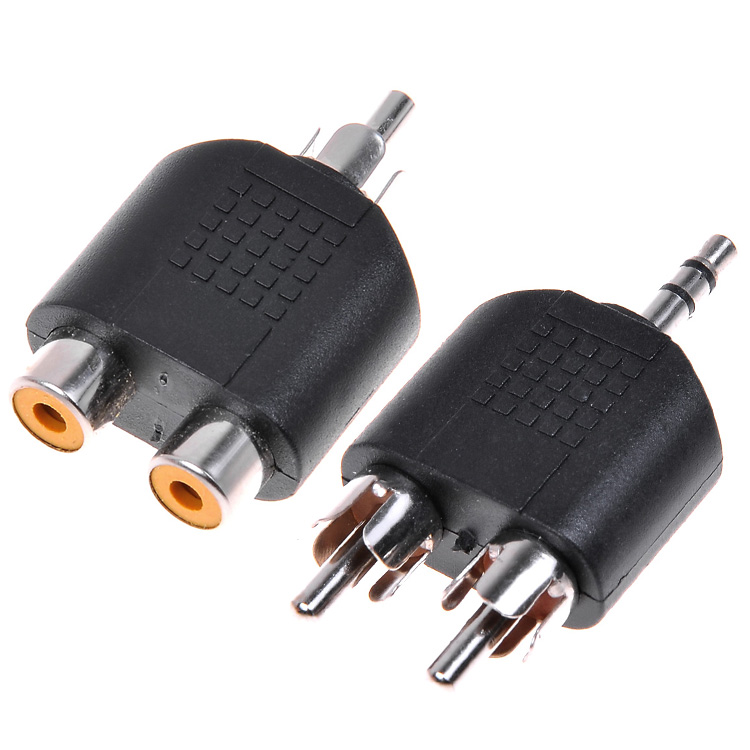 Stereo 3.5mm 1/8 Male Plug to 2 Female RCA Jack Audio Adapter Y ...